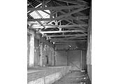 An interior view of Milverton goods shed showing the platform used to tranship goods between rail and road