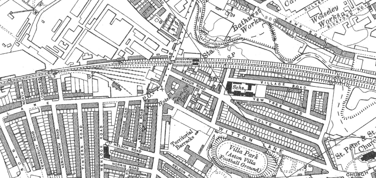 Witton Station: A 1938 6 inch to the mile Ordnance Survey Map showing ...