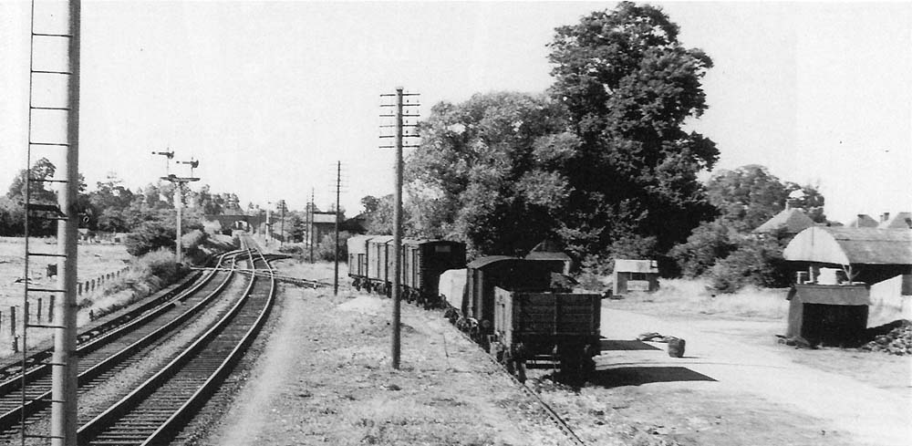 Looking from the LMS built signal box looking towards Redditch and the junction with the GWR's branch to Bearley which curves to the right