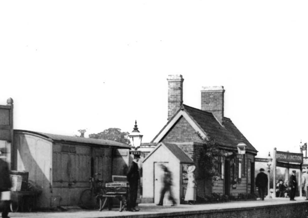 Close up of Broom Junction's main station building housing the simple booking office, waiting rooms and toilets