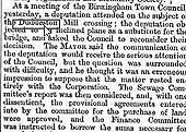 Report on a deputation to the Town Council objecting to the use of an inclined plane replacing the bridge