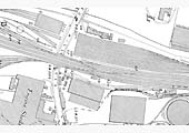 A 1902 OS Map showing Duddeston Mill Road passing beneath the railway and the entrance to Saltley shed
