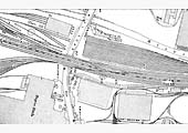 A 1913 OS Map showing Duddeston Mill Road passing beneath the railway and the entrance to Saltley shed