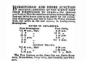 A copy of the Official Notice announcing the start of the B&DJR's Direct Derby to Lawley Street services