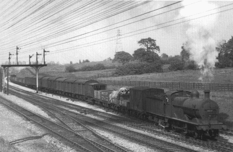 Ex-MR Johnson 3F 0-6-0 No 3817 is seen on a goods service for Austin Motors works at Longbridge on 29th May 1935