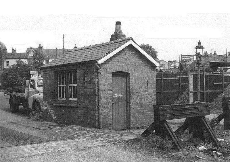 Kings Heath Station's weigh bridge and office located outside of the goods yard and at the bottom of Station Drive