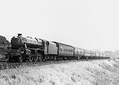 LMS Stanier 4-6-0 5P5F No 5299 heads another holiday special express passenger service in 1936
