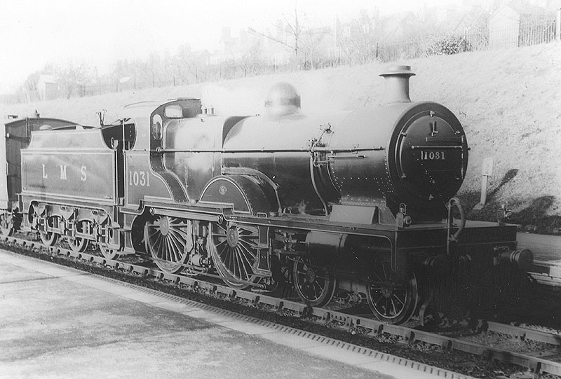 LMS 4-4-0 'Compound' 4P No 1031 is seen with a four-wheel horse box immediately behind the tender on 24th November 1931