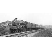 LMS 4-6-0 5MT No 5013 is seen at the head of a short express service near Kings Norton in 1937