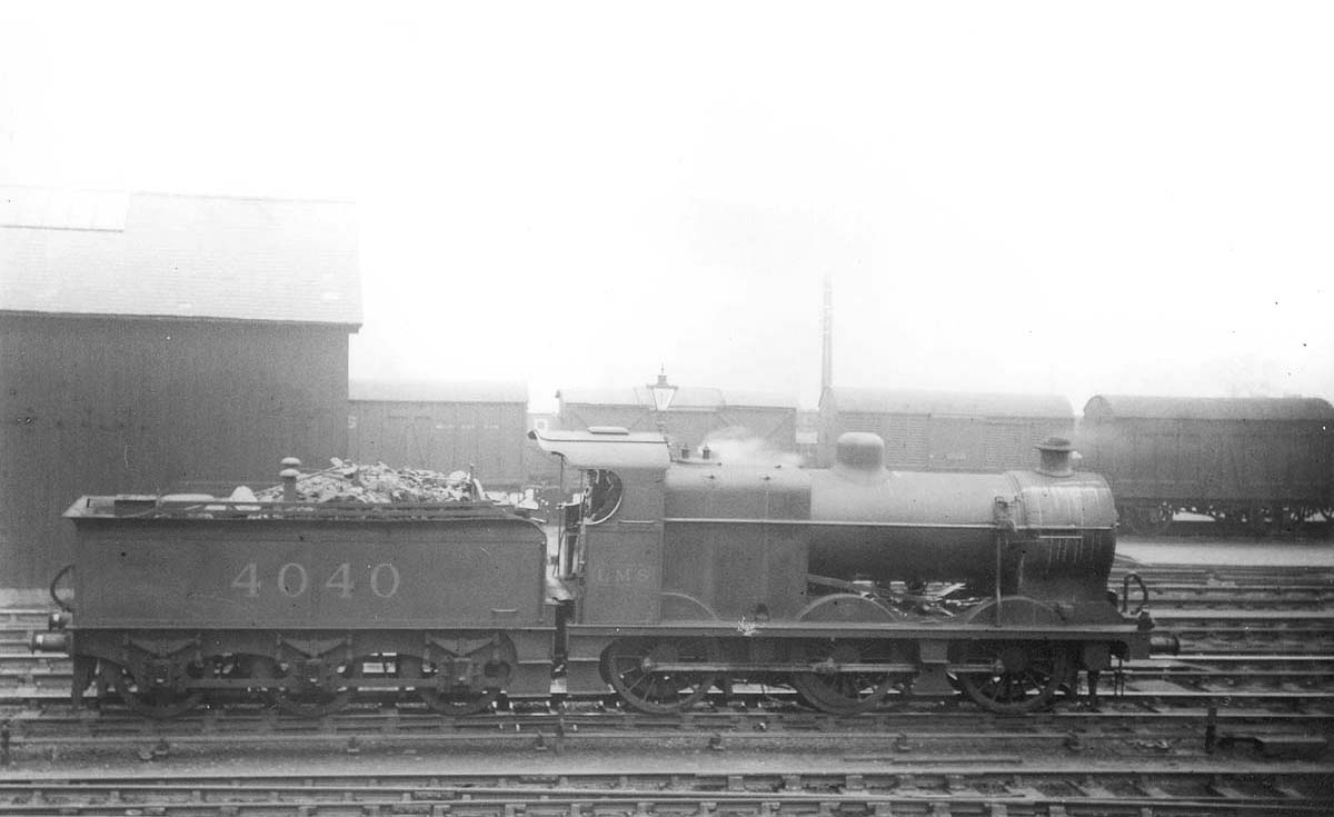 Ex-MR 0-6-0 4F No 4040, just a few months after being outshopped new, pauses during its duties in the goods yard on 19th April 1925