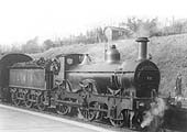 LMSR 1P 2-4-0 No.22 heads a Birmingham bound train standing at Kings Norton station on Saturday 7th November 1931