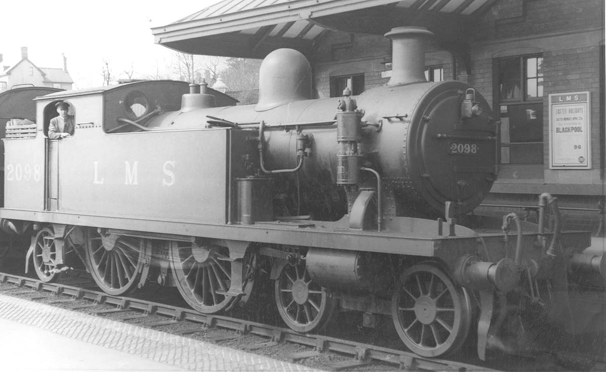 Ex-LTSR 2P 4-4-2T 'Tilbury Tank' No 2098 'Crouch Hill' stands at the head of a Redditch local passenger train on 11th April 1935