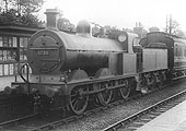 MR 0-6-0 No 3726 stands 'wrong road' in Kings Norton station's up platform with an empty stock working