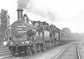 MR Kirtley 2-4-0 No 176 is working hard as it doubleheads MR 4-4-0 No 518 on a down express