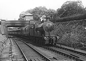 MR 4-4-0 No 450 passes under Pershore Road bridge as it enters Kings Norton station on 2nd August 1921