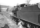 Ex-LMS 4F 0-6-0 No 44428 is seen approaching Kings Norton on the up goods line on 21st December 1963