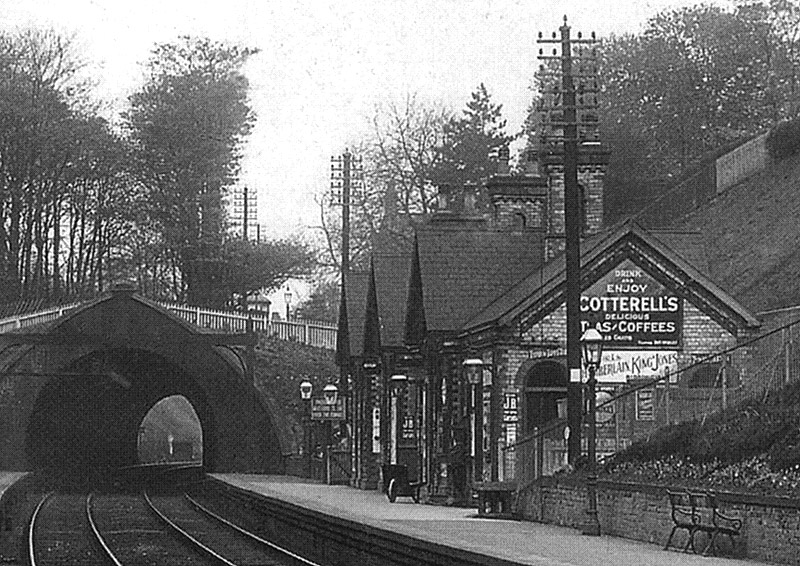 Close up showing timber signal gantry just in front of Moseley tunnel and St Mary's Way which passed over the top