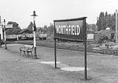Close up showing Northfield Station's goods yard with British Railway standard steel bodied 10T coal wagons