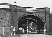 Close up of the three railway bridges showing more clearly the third bridge carrying the sidings over Church Hill