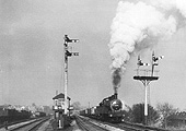 Ex-MR 0-6-0 3F No 43381 is seen on down a mineral train Ex-MR 0-6-0 3F No 43381 passing Northfield signal box