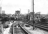 Close up showing the MR signals on the down goods line and the LMS signals on the down main line