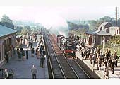 View of ex-LMS 4F 0-6-0 No 43953 arriving at Abbey Street station with an RCTS special on 16th October 1965