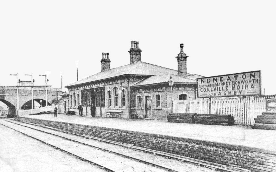 Another 1880s view of Nuneaton Abbey Street Station and Signal Box not long after the station opened