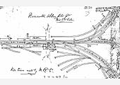 Schematic drawing of the signalling layout of the second station prior to the erection of Abbey Street Junction Signal Box