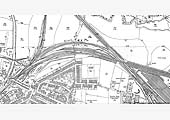 A 1914 OS map of the station, junction & the bridge carrying the Leicester line over the Trent Valley Line