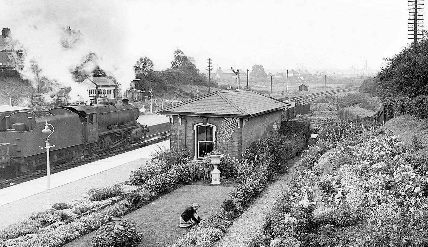 This photograph was taken in 1957 to celebrate the station's manicured lawn and landscaped gardens
