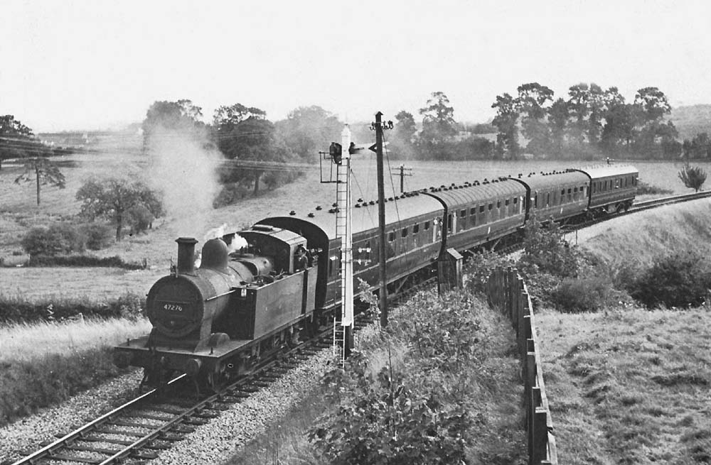 Ex-LMS 0-6-0T 3F No 47276 approaches Redditch with the 1:15pm local service from Ashchurch on 29th September 1962