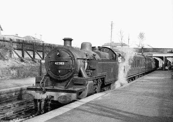 Redditch Station: Ex-LMS Fowler 2-6-4T No 42383 stands at the station ...