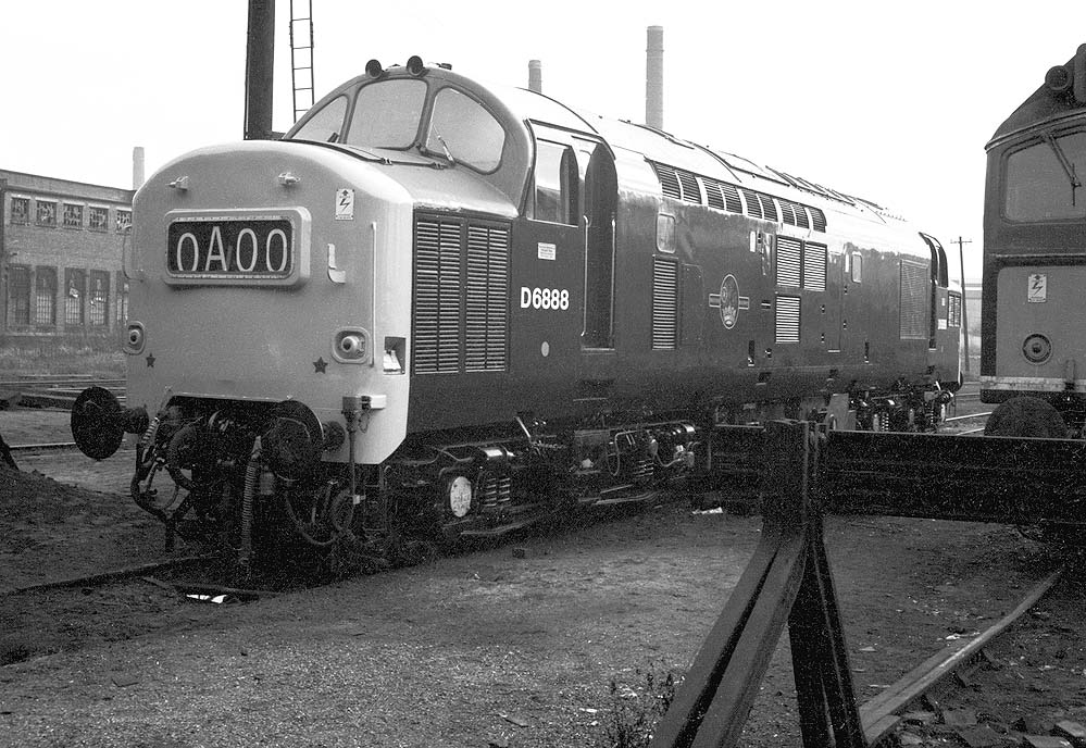English Electric Type 3 D6888 stands fresh from the works outside Saltley shed's No 3 roundhouse