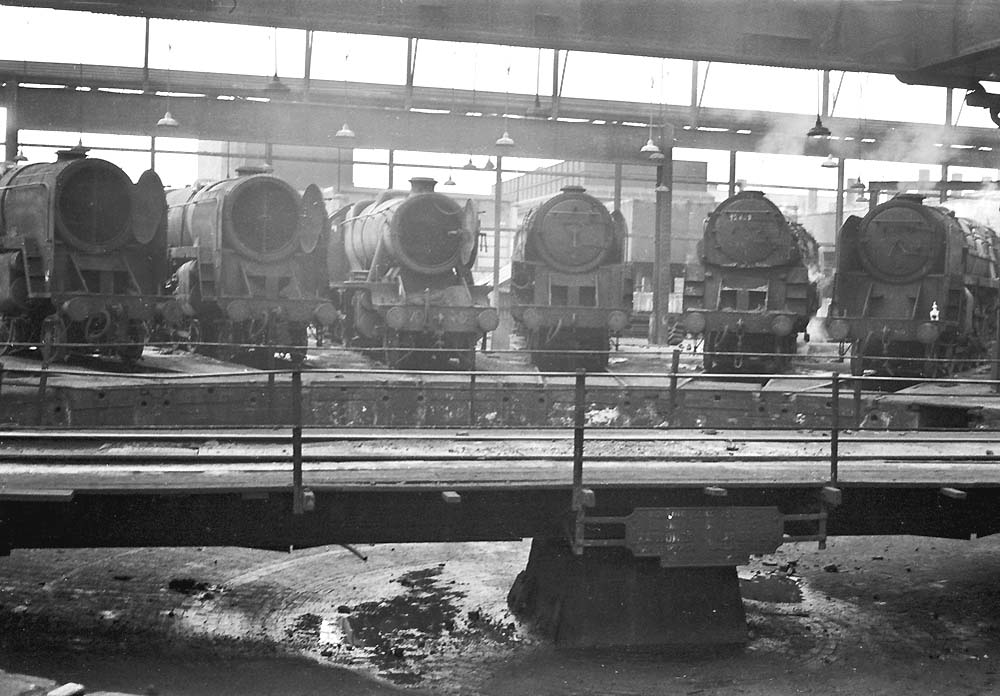 A full house inside Saltley shed's No 3 roundhouse with all the roads around the turntable being full