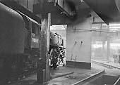 BR 'Britannia Class' 4-6-2 No 70047 is without its left hand connecting rod inside Saltley shed on 13th March 1966