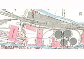 An 1886 Ordnance Survey Map showing part of Saltley Shed and Saltley Gas Works and sidings