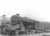 LMS 8F 2-8-0 No 8540 is seen standing ahead of LMS 6F5P 2-6-0 'Crab' No 2764 on one of the stabling roads in front of Saltley's No 3 roundhouse