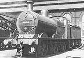 LMS 3F 0-6-0 No 3624 stands on shed with the notice 'Wait Orders' chalked on the bufferbeam in September 1935