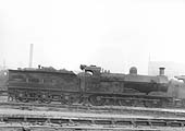 Ex-MR 3F 0-6-0 No 3767, a member of the MR's 2736 class, stands on the stabling roads outside Saltley shed's No 3 roundhouse