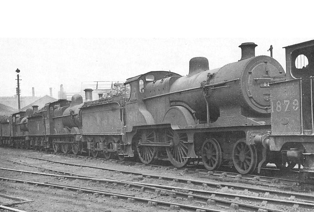 Ex-MR 2P 4-4-0 No 511 stands in line with other ex-Midland engines on Sunday 25th July 1948