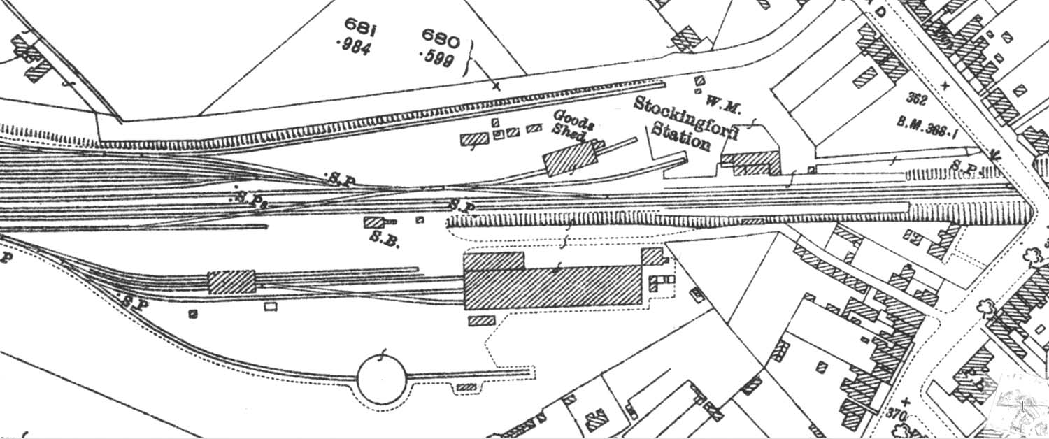 A 1924 25 inch to the mile Ordnance Survey Map showing Stockingford Sidings, Station and Engine Shed