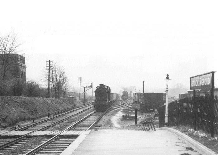 Looking towards Water Orton with the goods yard on the right and the former shed on the left
