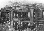 Bridge No 16 - A 1948 view of the timber tressles now stripped of the parapet with the track lifted on either side