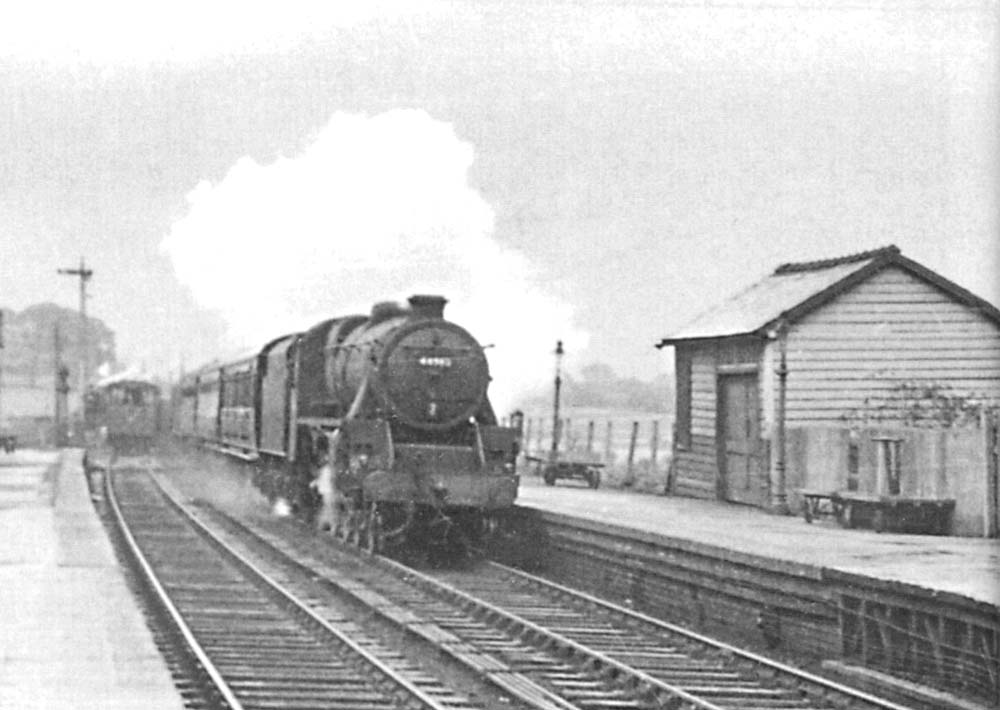 Tamworth High Level Station Close Up Showing The Unidentified Ex Lms Mt Storming Through