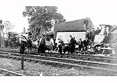 General view of the accident between a passenger train and derailed wagons which occurred on 18th August 1903