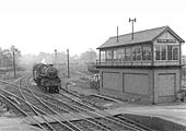 BR built 4MT 2-6-0 No 43017 at the head of a local stopping train to New Street station circa 1949