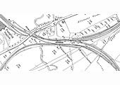 A 1902 25 inch to the mile Ordnance Survey Map showing Whitacre Station's three platforms