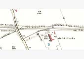 Close up of an 1885 25 inch to the mile Ordnance Survey map showing Bidford Siding and the Brick Works sidings