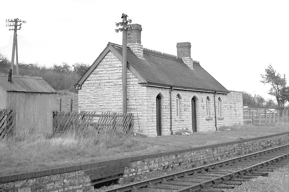 An oblique 1959 view of the closed Binton Station looking in the direction of Statford upon Avon