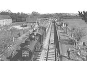 The South Midlander railway enthusiasts special hauled by a GWR locomotive visiting the closed station in 1955